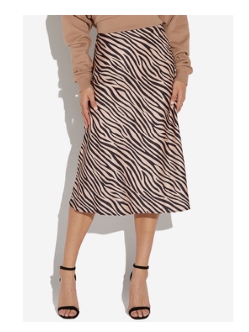 Sanctuary Zebra-Print Midi Skirt